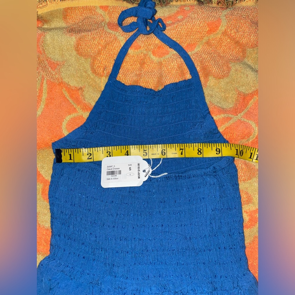 Slate & Willow / Rent The Runway Blue Mini Dress Size Small- post rental nwt - Picture 6 of 10